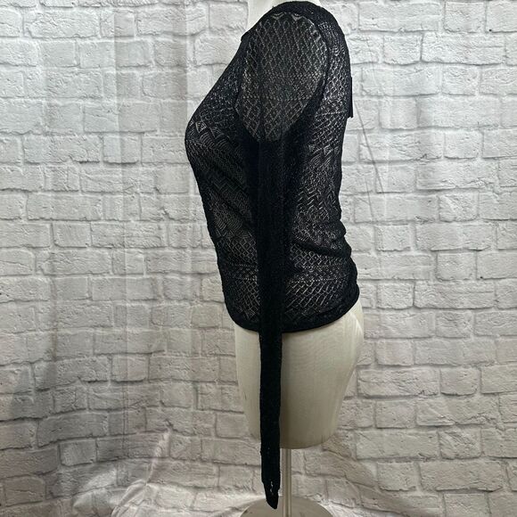 Ralph Lauren Polo Knitted Sheer Mesh Women's XL Long Sleeve Blouse NWT Crochet - Picture 5 of 7